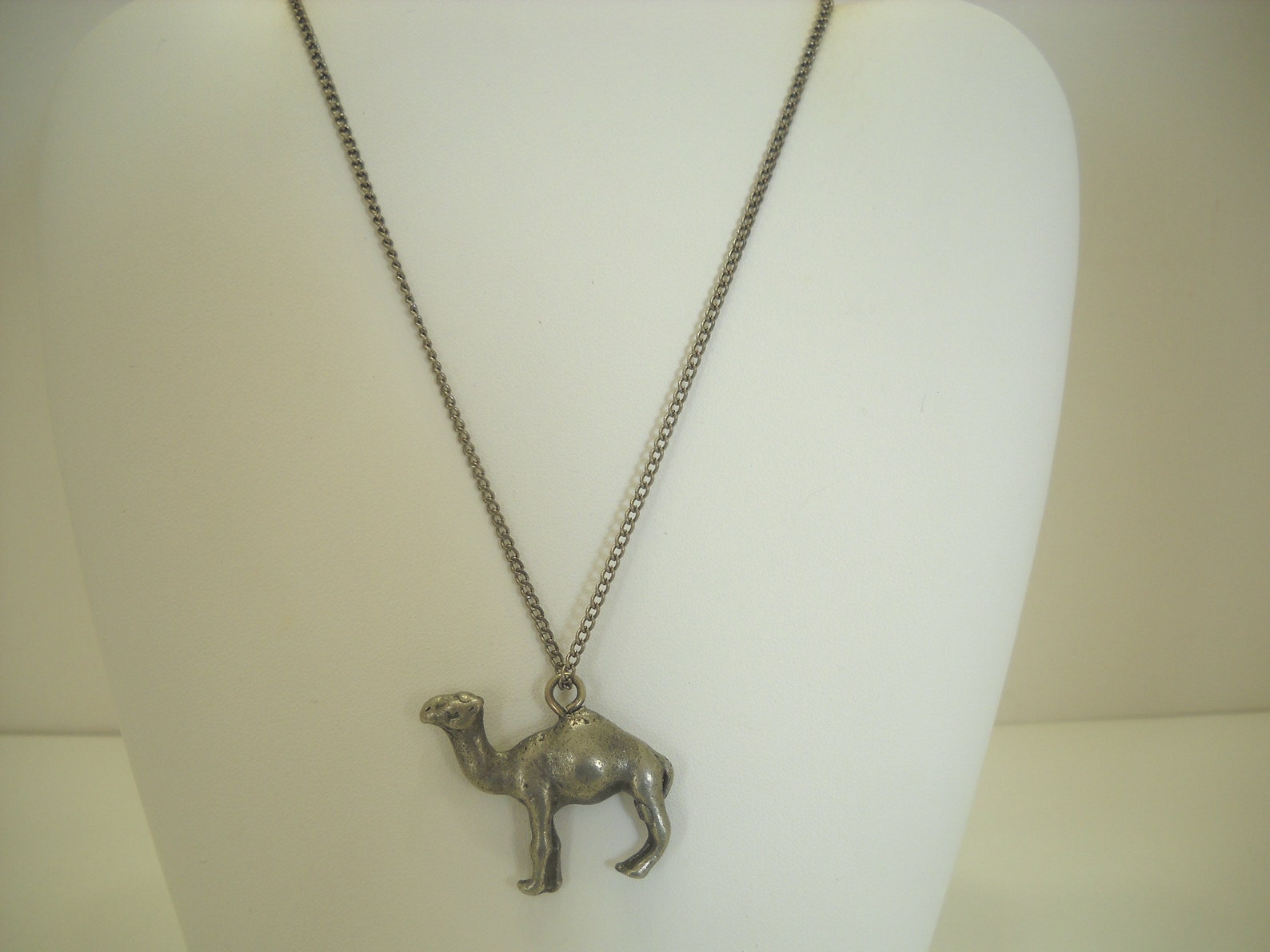 Vintage Pewter Camel Pendant Necklace 8103 Etsy