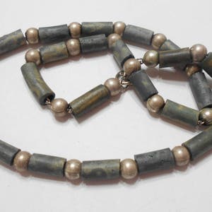 Vintage Silver Tone Beaded Choker Necklace (5133)