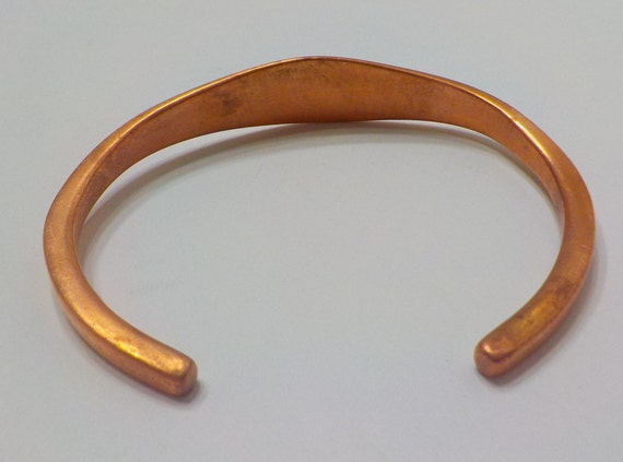 Vintage Copper Cuff Bracelet (2663) Initial "L" - image 3