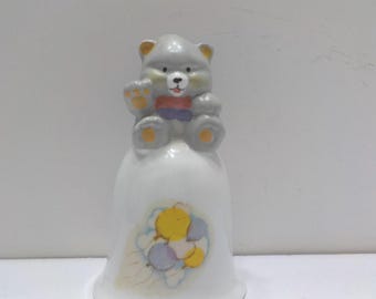 Vintage Loomco Hand Bell---Teddy Bear & Balloons