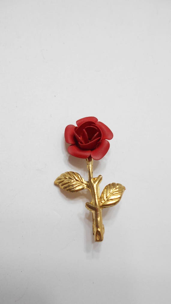 Vintage Gold Tone Rose Brooch (1010/3127/4796)