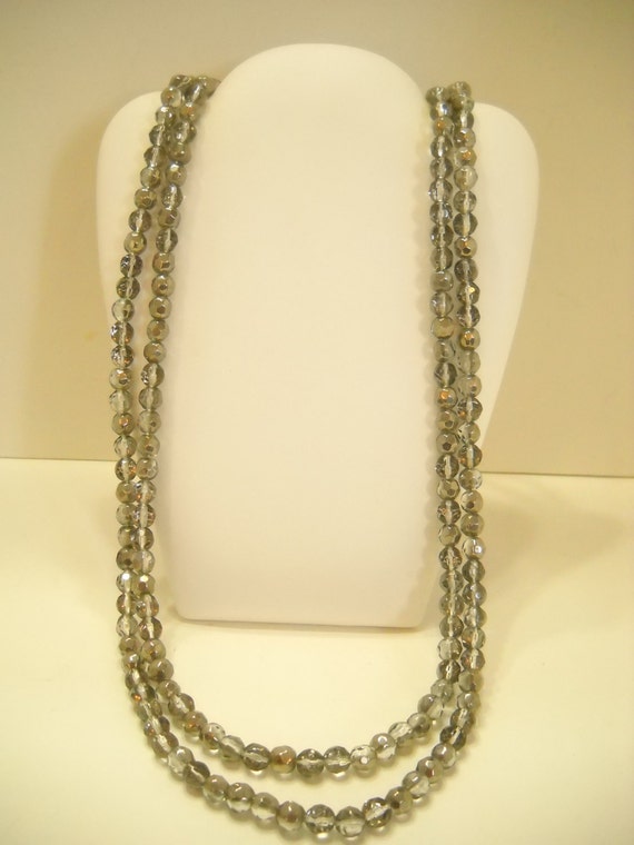 Vintage 60" Metro 7 Faceted Crystal Necklace (8762