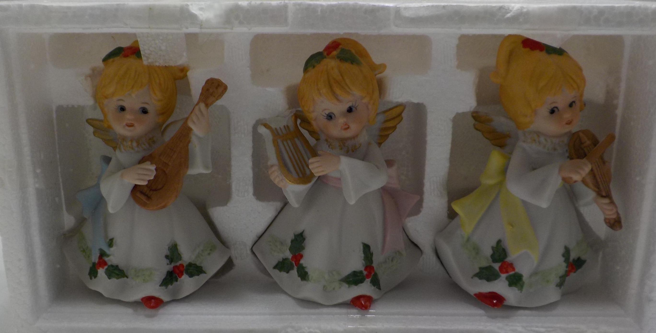 Vintage Homco #1559 Angel Figurines With Musical Instruments