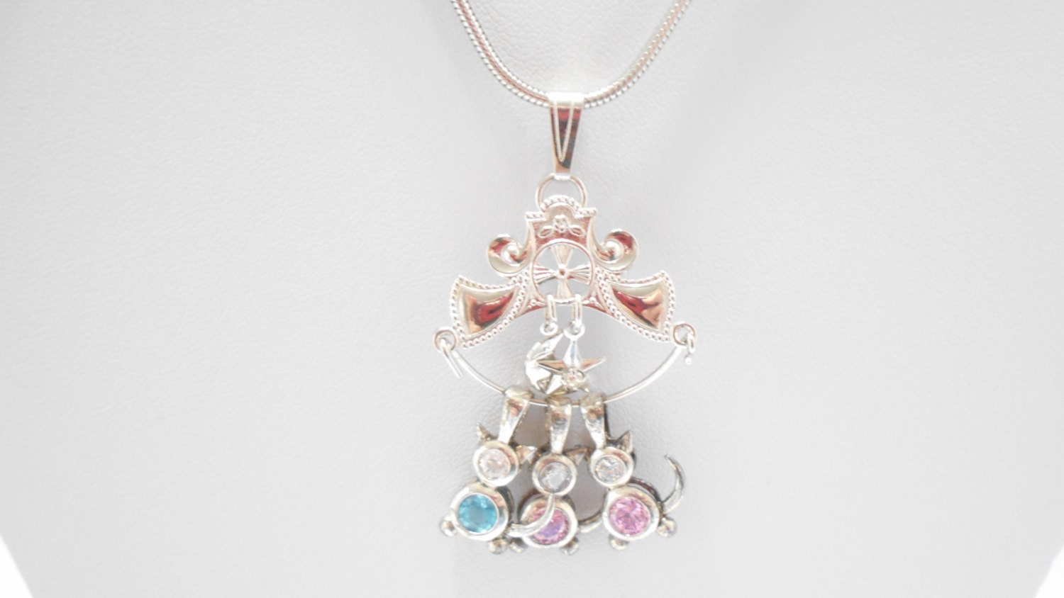 Collana Kirks Folly Madre Dei Draghi – Rara, Pendant Cristallo, Placcato Argento, Multicolore