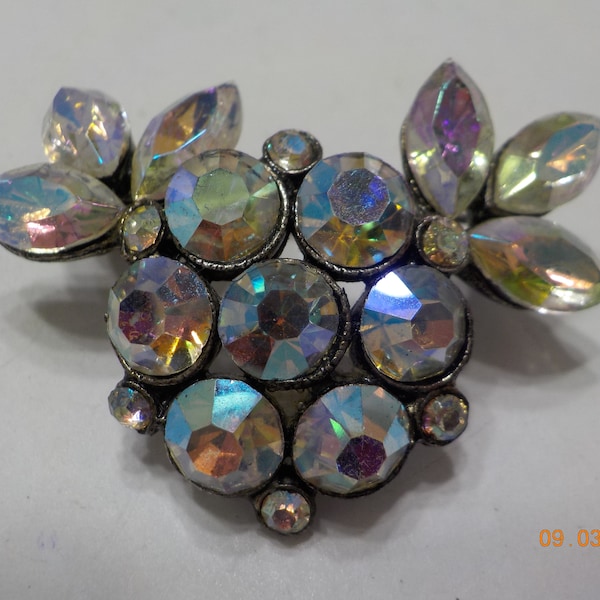 Vintage Austrian Crystal Rhinestone Brooch (3799) Foil Back Rhinestones