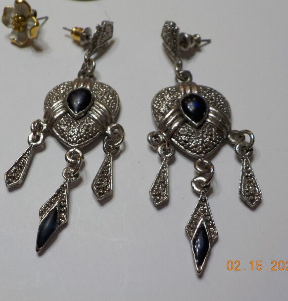 Vintage Lot Six Pairs Pierced Earrings (8133) Sta… - image 6