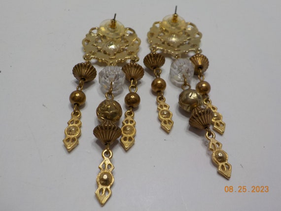 Vintage Crystal & Rhinestone Dangle Earrings (252… - image 3