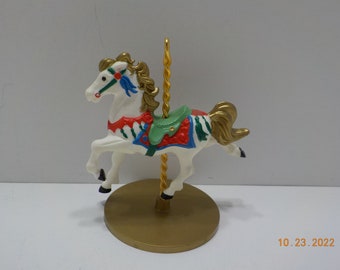 Vintage 1989 Hallmark Cards, Inc. (15) Snow--Christmas Carousel Horse--1st In A Collection Of Four Ornaments