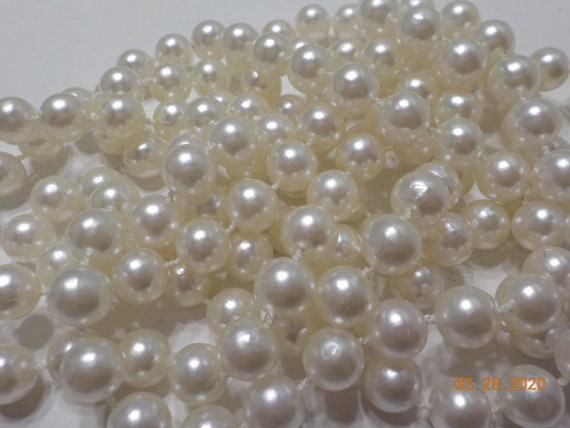 Vintage 60" 8mm Faux Pearl Necklace (257) Single … - image 4