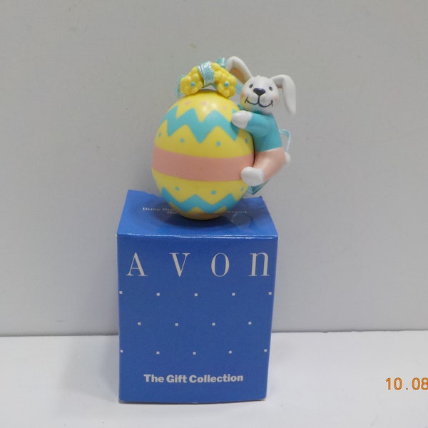 Vintage Avon Busy Bunny Easter Ornament (4) Bunny With Egg