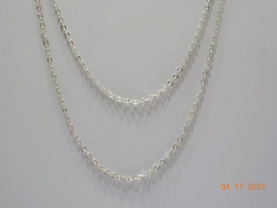 Double strand silver necklace sale