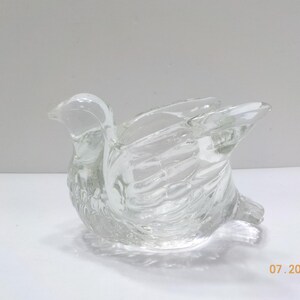Vintage Avon Clear Glass Swan Votive Candle Holder (34) No Candle Included