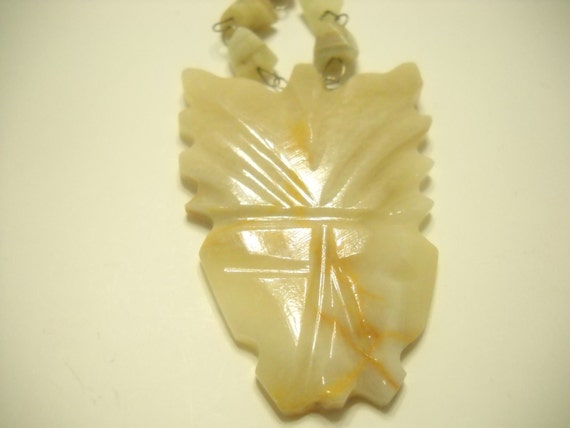 Vintage Hand Carved Onyx Necklace (4188) - image 4