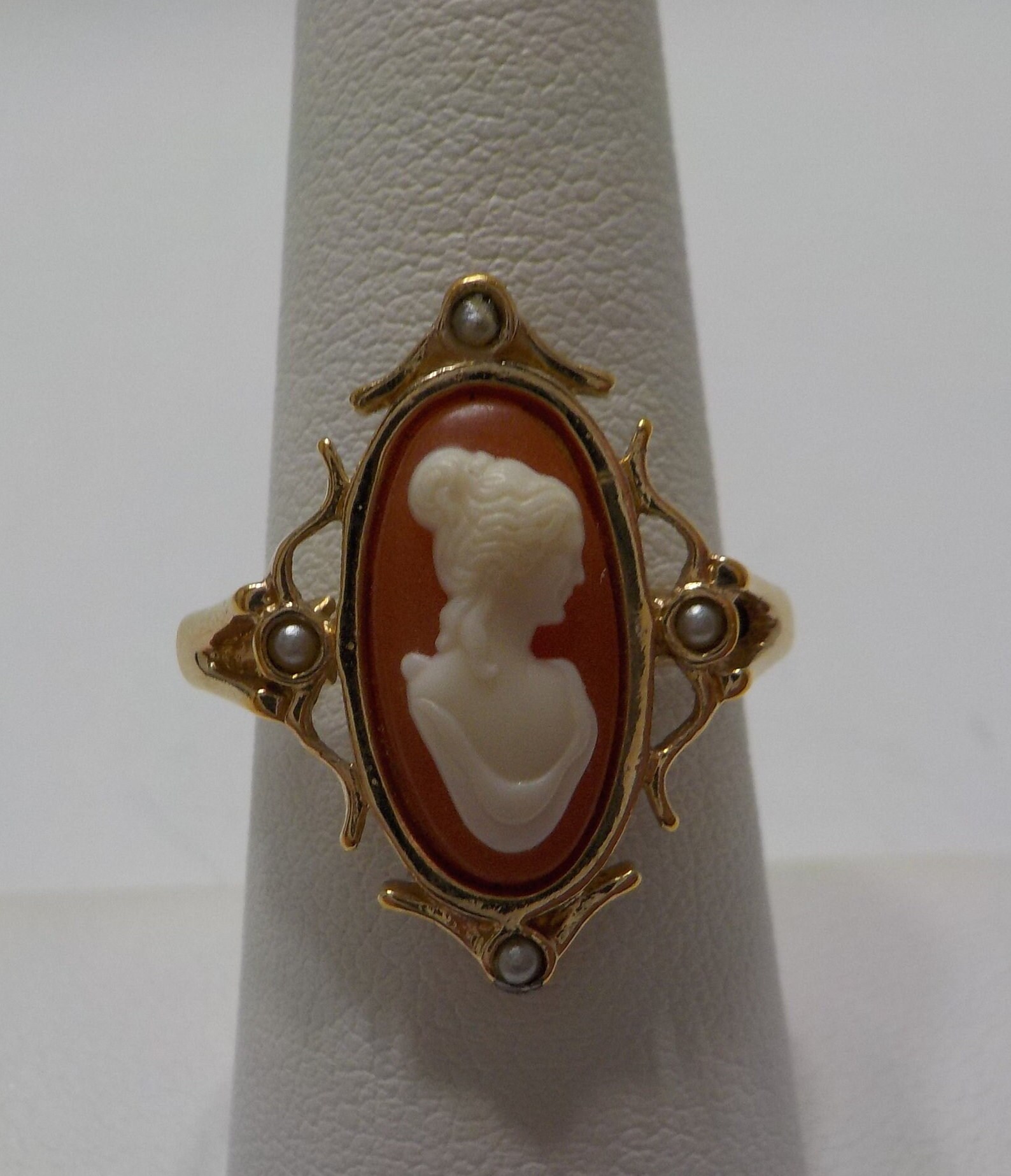 Vintage Avon Cameo Ring 0428 Faux Pearls Size 8.5 Etsy Australia