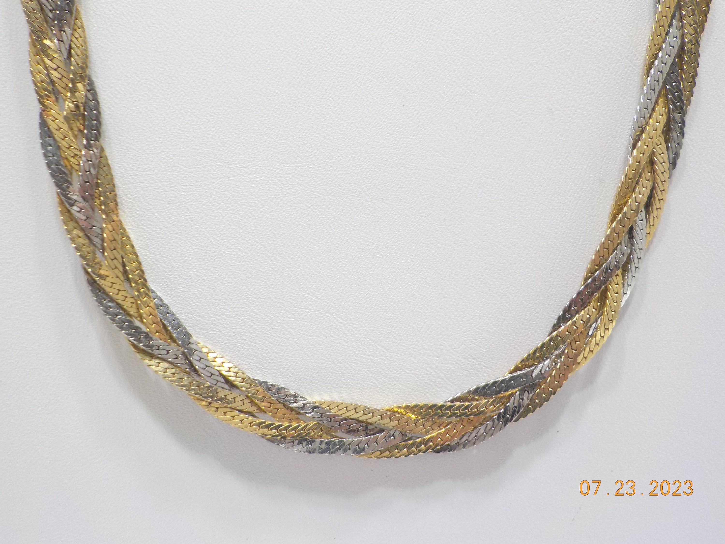 Vintage Lady Remington (LR) Braided Chain Necklace (1496) 24" Signed With Tag
