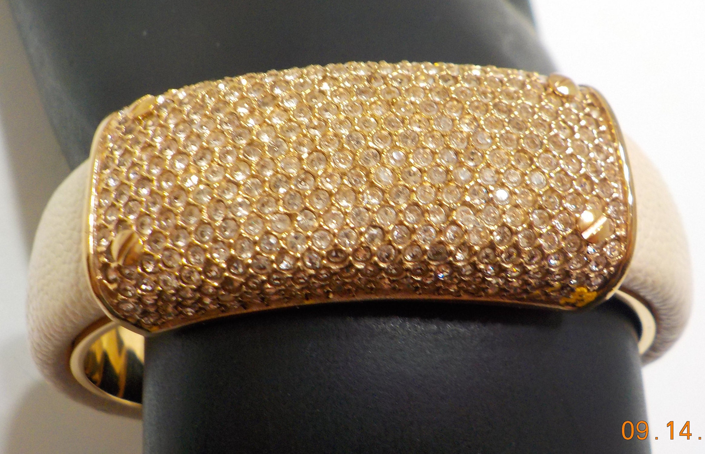 Vintage Henri Bendel Double Hinged Cuff Bracelet (5599) Pave