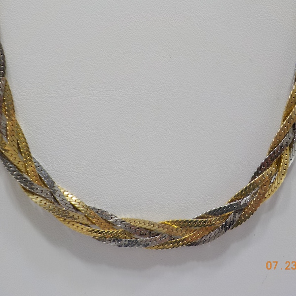 Vintage Lady Remington (LR) Braided Chain Necklace (1496) 24" Signed With Tag