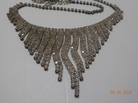 Vintage Sparkly Rhinestone Choker Necklace (507) … - image 6