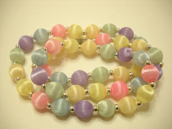 Vintage 24" Pastel String Beaded Necklace (2171) … - image 3