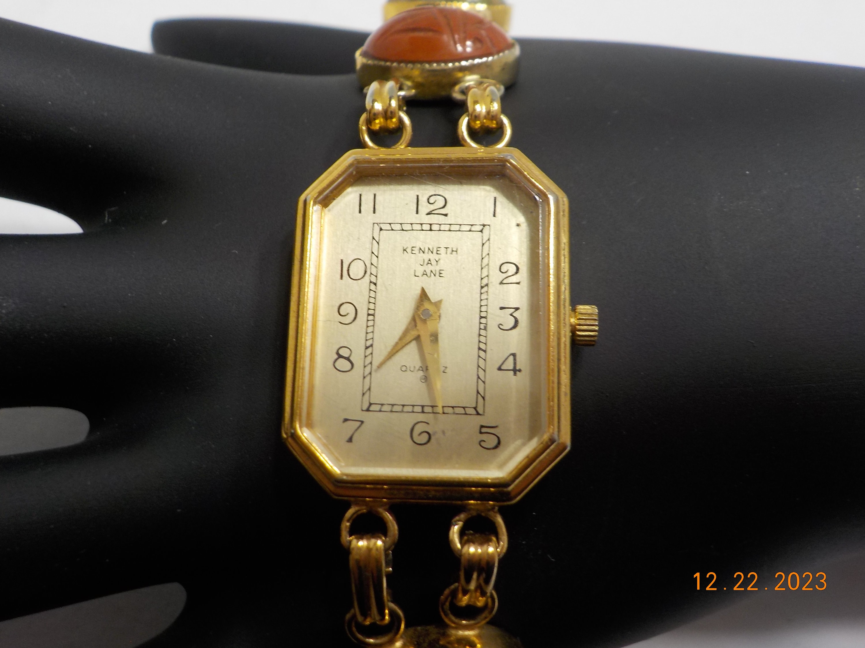 Vintage Kenneth Jay Lane KJL Ladies Wrist Watch 5756 Scarab Cabochonsquartzjapan Mvt. Etsy