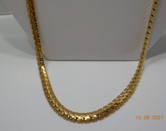 Vintage 24" Gold Tone Flat Chain Necklace (5796) Classic!