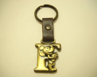 Vintage Mickey Mouse Letter "F" Key Ring (7332) Disney