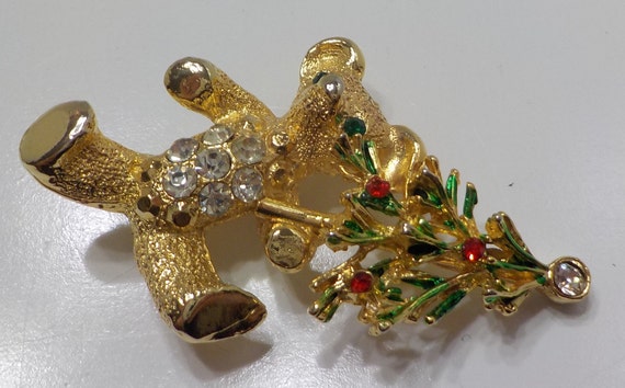 Gorgeous Rhinestone Teddy Bear & Christmas Tree B… - image 4