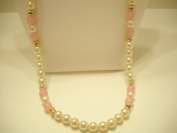 Vintage 24" Faux Pearl Necklace (2209) 7mm - image 2