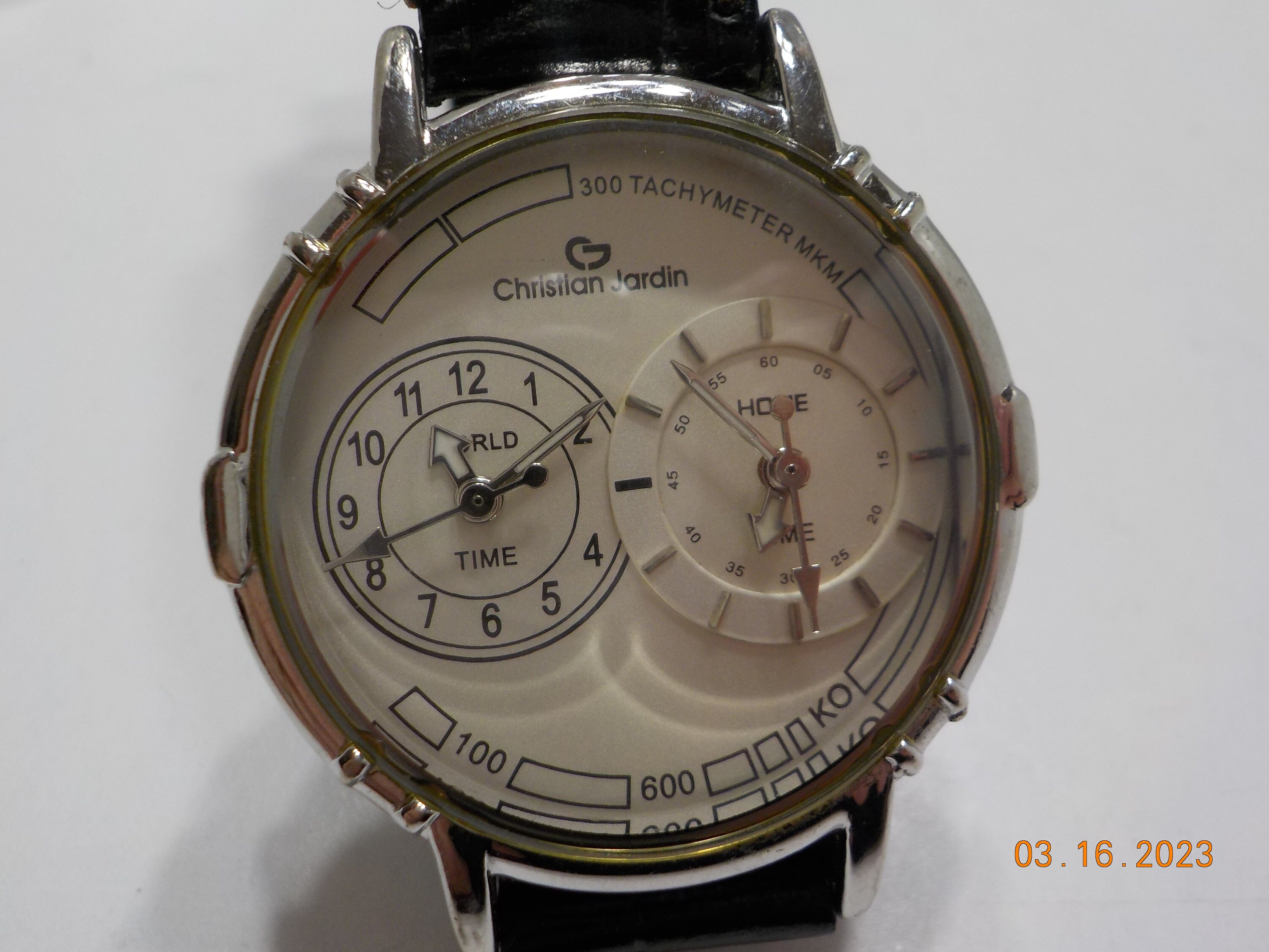 Vintage Christian Jardin Wrist Watch (8704) World Time/home Time 