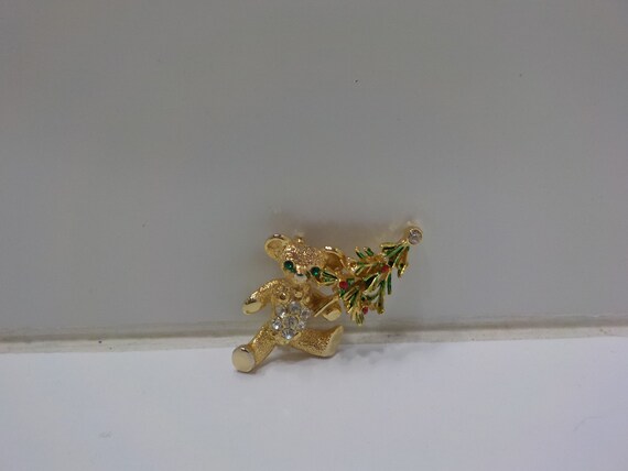 Gorgeous Rhinestone Teddy Bear & Christmas Tree B… - image 2