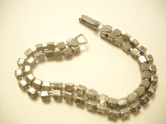 Vintage Double Strand Rhinestone Bracelet (4518) View 5
