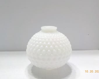 Vintage Hobnail Lamp Shade (BP) White Hobnail Globe