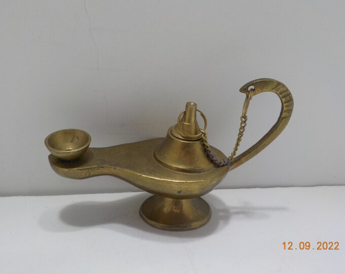 Vintage Brass Genie Lamp Incense Burner 21 Etsy