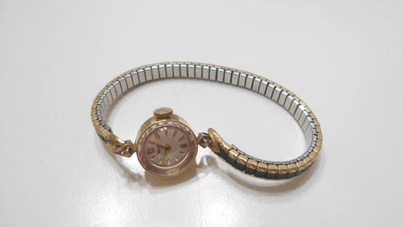 Vintage Wyler Incaflex 14KG Watch 1624 One Diamond on Each End of