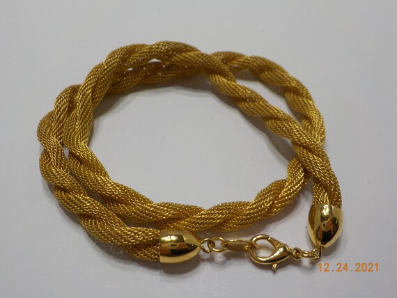 Vintage Avon Gold Tone Twisted Mesh Necklace (772… - image 3