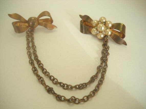Vintage Faux Pearl & Rhinestone Chatelaine (6012)