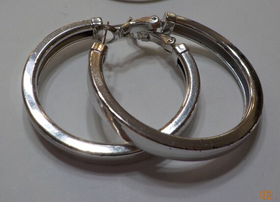 Vintage Lot Five Pairs Pierced Hoop Earrings (798… - image 6
