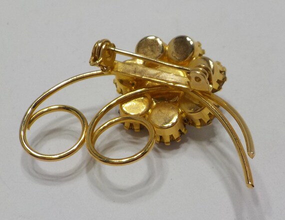 Vintage Rhinestone Brooch 2892 Faceted Prong Set Rhinestones