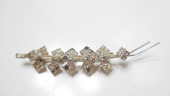 Gorgeous Rhinestone Brooch (1511) Clear & Dark Rh… - image 1