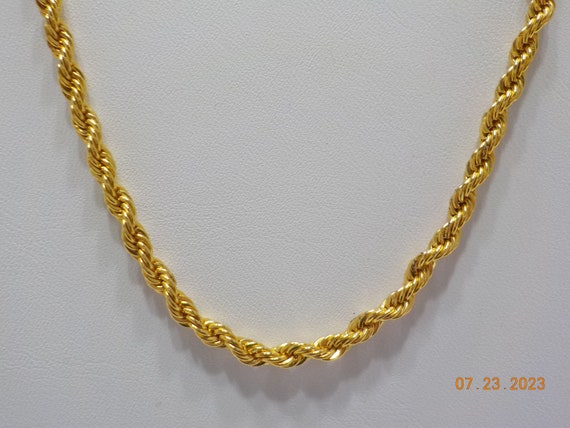 Vintage 16" Gold Tone Chain Choker Necklace (1514… - image 2
