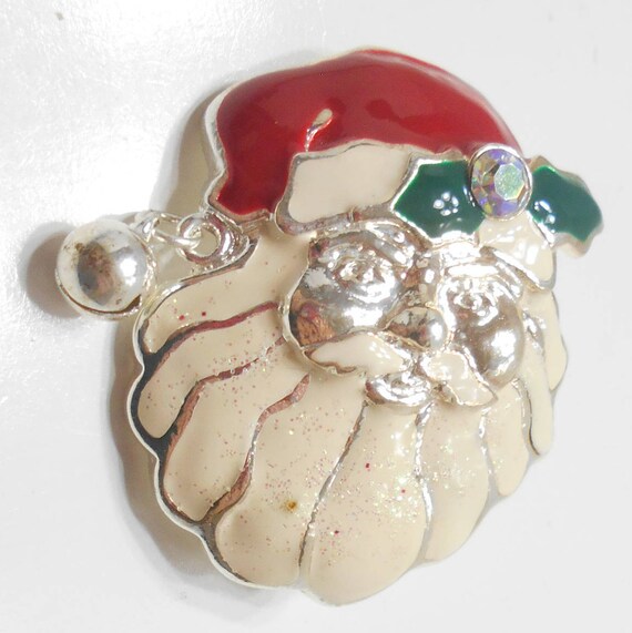 Vintage Enamel Santa Claus Brooch (1946) Aurora B… - image 2