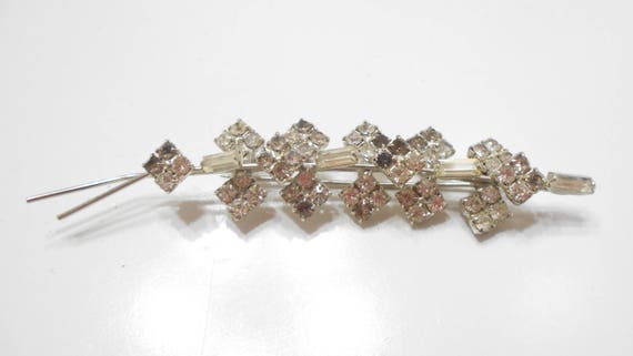 Gorgeous Rhinestone Brooch (1511) Clear & Dark Rh… - image 2