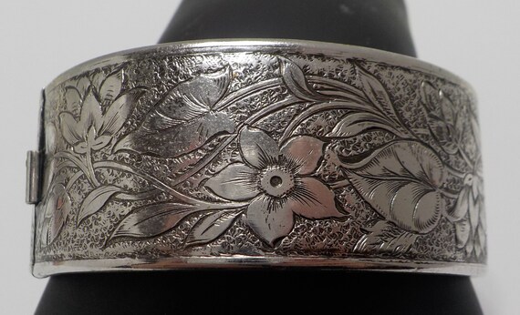 Vintage Emmons Hinged Cuff Bracelet (8138) Caboch… - image 4