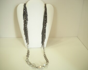 Vintage Chico's Crystals & Fringed Necklace (9171)