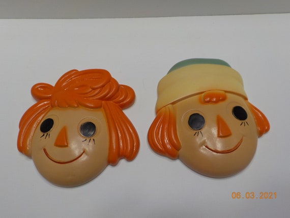 Vintage Raggedy Ann & Andy Chalkware Wall Plaques 11 No - Etsy