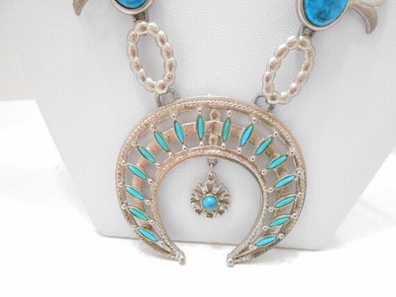 Vintage Faux Turquoise Southwestern Style Necklac… - image 3