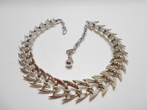 Vintage Coro Silver Tone Link Necklace (262) - image 4