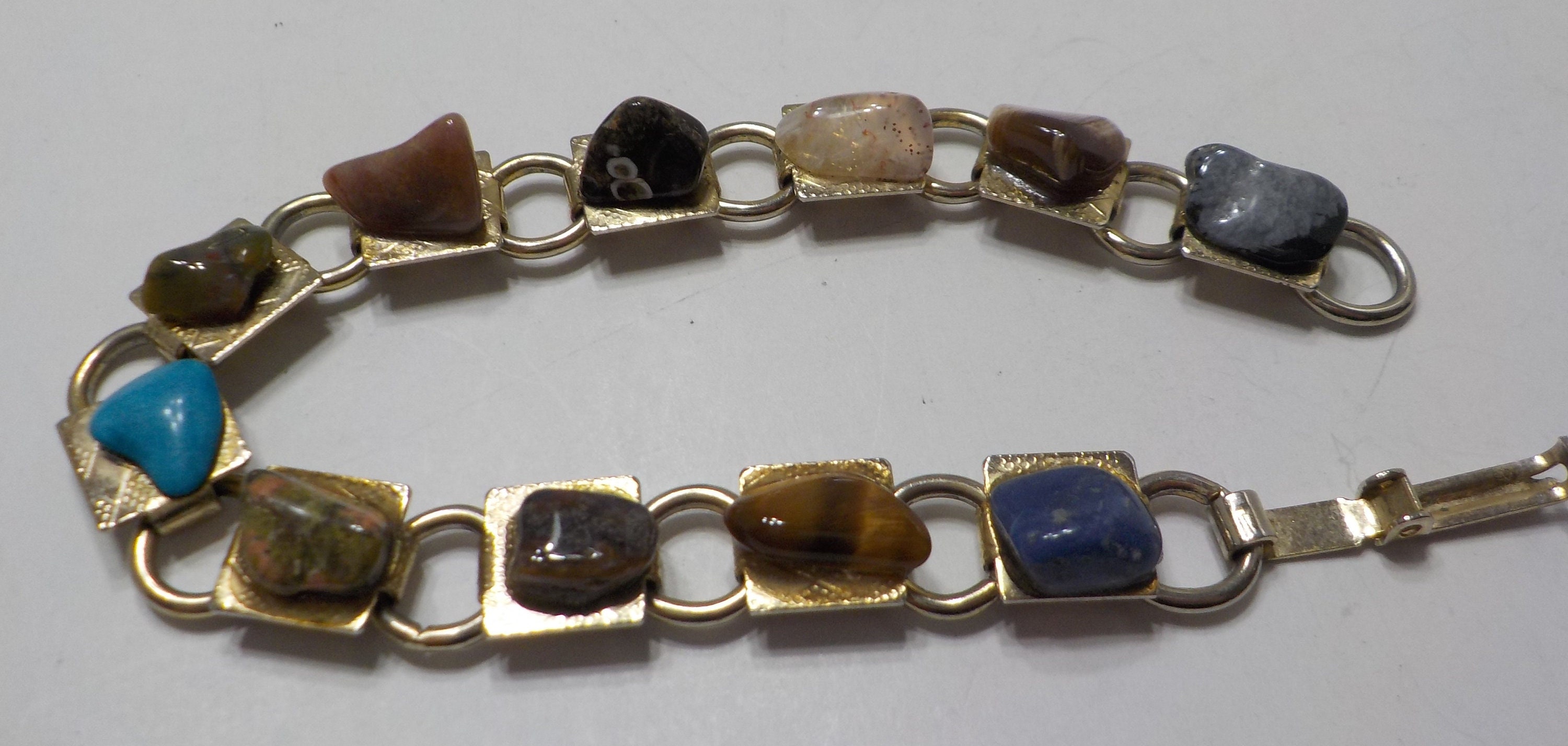 Vintage Lot Tennis Bracelets (8637) Mixed Gemstone Chips