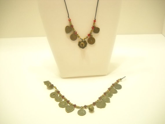 Vintage Oriental Demi Parure--Necklace And Bracelet (804) Oriental Charms