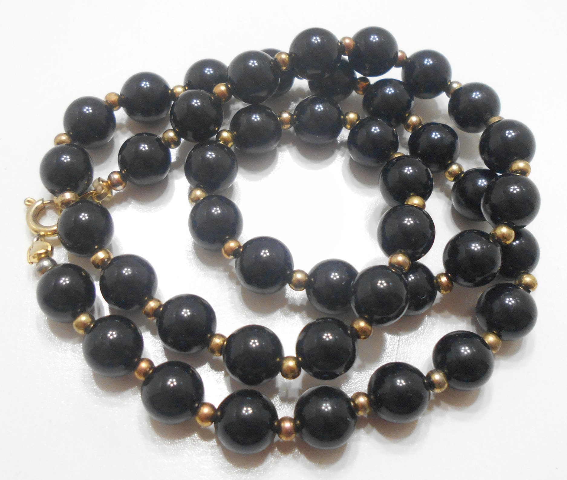 ◆VINTAGE HOLLYWOOD◆ Black Stone Beads Necklace VH2478NE07 Black Stone Beads Necklace_VH2478NE072M | ファッション通販